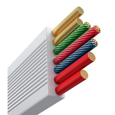 Kabel Baseus Free2Draw CB000084 zwijany USB-C - Lightning / USB-C / micro USB 100W 1.1m - biały Kabel Baseus Free2Draw CB000084 zwijany USB-C - Lightning / USB-C / micro USB 100W 1.1m - biały