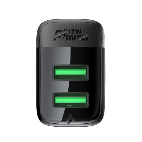 Ładowarka Acefast A86 sieciowa 2x USB-A 12W - czarna Ładowarka Acefast A86 sieciowa 2x USB-A 12W - czarna