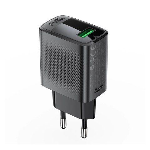 Ładowarka Acefast A90 sieciowa GaN USB-A QC 18W - czarna Ładowarka Acefast A90 sieciowa GaN USB-A QC 18W - czarna