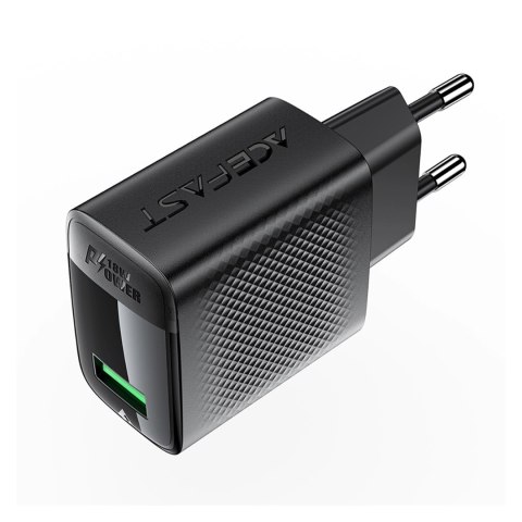 Ładowarka Acefast A90 sieciowa GaN USB-A QC 18W - czarna Ładowarka Acefast A90 sieciowa GaN USB-A QC 18W - czarna
