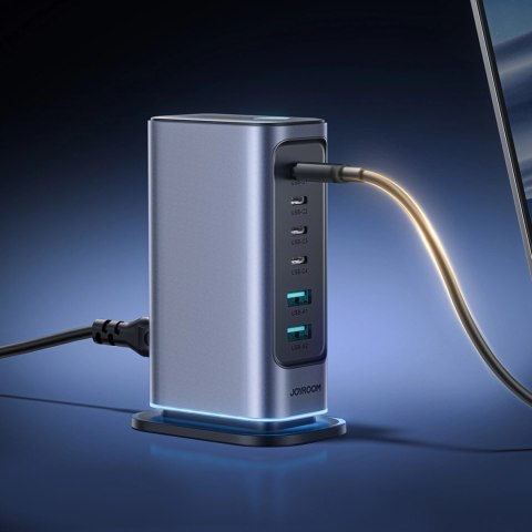 Ładowarka Joyroom JR-TCM02 wieloportowa GaN 65W EU 4x USB-C 2x USB-A - ciemnoszara Ładowarka Joyroom JR-TCM02 wieloportowa GaN 65W EU 4x USB-C 2x USB-A - ciemnoszara