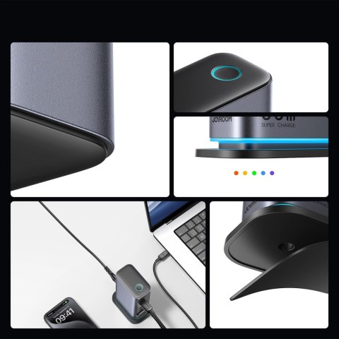 Ładowarka Joyroom JR-TCM02 wieloportowa GaN 65W EU 4x USB-C 2x USB-A - ciemnoszara Ładowarka Joyroom JR-TCM02 wieloportowa GaN 65W EU 4x USB-C 2x USB-A - ciemnoszara