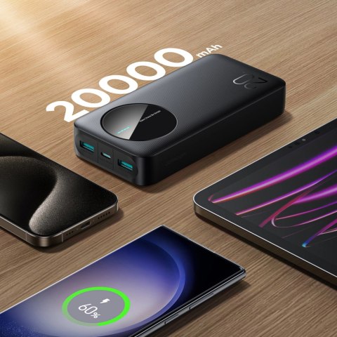 Powerbank Joyroom JR-PBF14 20000mAh 2.4A 2x USB-A 1x USB-C - czarny Powerbank Joyroom JR-PBF14 20000mAh 2.4A 2x USB-A 1x USB-C - czarny