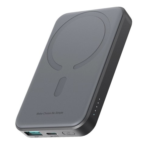 Powerbank Joyroom JR-W020 Mini 5000mAh USB-A USB-C indukcyjny 20W - czarny + kabel USB-C / USB-C Powerbank Joyroom JR-W020 Mini 5000mAh USB-A USB-C indukcyjny 20W - czarny + kabel USB-C / USB-C