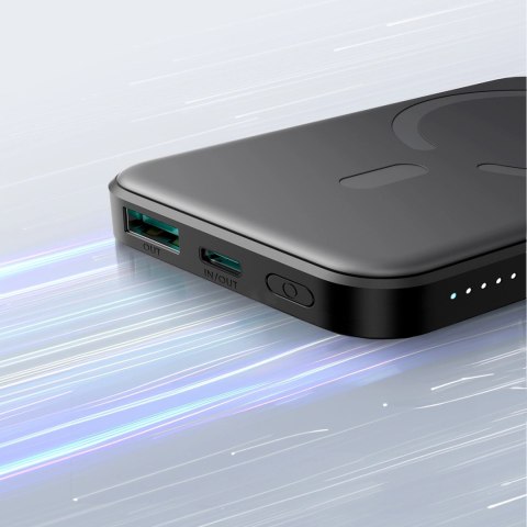Powerbank Joyroom JR-W020 Mini 5000mAh USB-A USB-C indukcyjny 20W - czarny + kabel USB-C / USB-C Powerbank Joyroom JR-W020 Mini 5000mAh USB-A USB-C indukcyjny 20W - czarny + kabel USB-C / USB-C