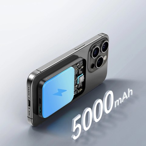 Powerbank Joyroom JR-W020 Mini 5000mAh USB-A USB-C indukcyjny 20W - czarny + kabel USB-C / USB-C Powerbank Joyroom JR-W020 Mini 5000mAh USB-A USB-C indukcyjny 20W - czarny + kabel USB-C / USB-C
