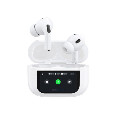 Słuchawki Dudao U19 douszne TWS bezprzewodowe Bluetooth 5.3 z wyświetlaczem LED - białe Słuchawki Dudao U19 douszne TWS bezprzewodowe Bluetooth 5.3 z wyświetlaczem LED - białe