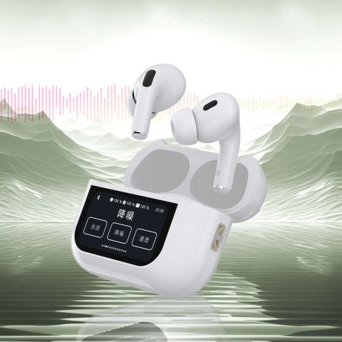 Słuchawki Dudao U19 douszne TWS bezprzewodowe Bluetooth 5.3 z wyświetlaczem LED - białe Słuchawki Dudao U19 douszne TWS bezprzewodowe Bluetooth 5.3 z wyświetlaczem LED - białe