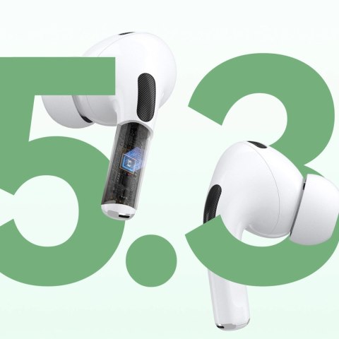 Słuchawki Dudao U19 douszne TWS bezprzewodowe Bluetooth 5.3 z wyświetlaczem LED - białe Słuchawki Dudao U19 douszne TWS bezprzewodowe Bluetooth 5.3 z wyświetlaczem LED - białe