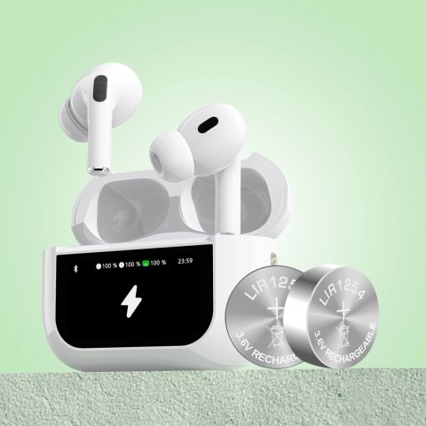 Słuchawki Dudao U19 douszne TWS bezprzewodowe Bluetooth 5.3 z wyświetlaczem LED - białe Słuchawki Dudao U19 douszne TWS bezprzewodowe Bluetooth 5.3 z wyświetlaczem LED - białe