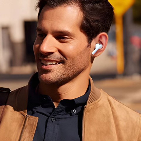 Słuchawki Dudao U19 douszne TWS bezprzewodowe Bluetooth 5.3 z wyświetlaczem LED - białe Słuchawki Dudao U19 douszne TWS bezprzewodowe Bluetooth 5.3 z wyświetlaczem LED - białe