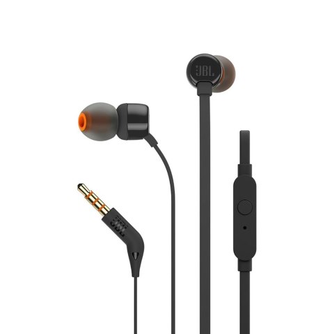 Słuchawki JBL Tune 110 douszne mini jack 3.5mm i pilotem - czarne Słuchawki JBL Tune 110 douszne mini jack 3.5mm i pilotem - czarne
