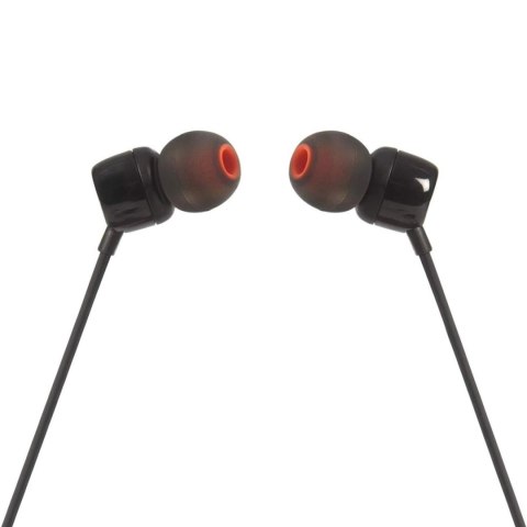 Słuchawki JBL Tune 110 douszne mini jack 3.5mm i pilotem - czarne Słuchawki JBL Tune 110 douszne mini jack 3.5mm i pilotem - czarne