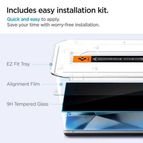 Szkło hartowane Spigen Glas.tR EZ Fit Privacy na Samsung Galaxy S24 Ultra - 2 szt.