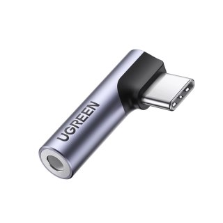 Adapter Ugreen AV154 80384 USB-C (męski) kątowy / mini jack 3.5mm (żeński) - szary