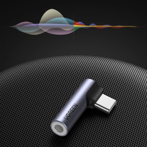 Adapter Ugreen AV154 80384 USB-C (męski) kątowy / mini jack 3.5mm (żeński) - szary Adapter Ugreen AV154 80384 USB-C (męski) kątowy / mini jack 3.5mm (żeński) - szary