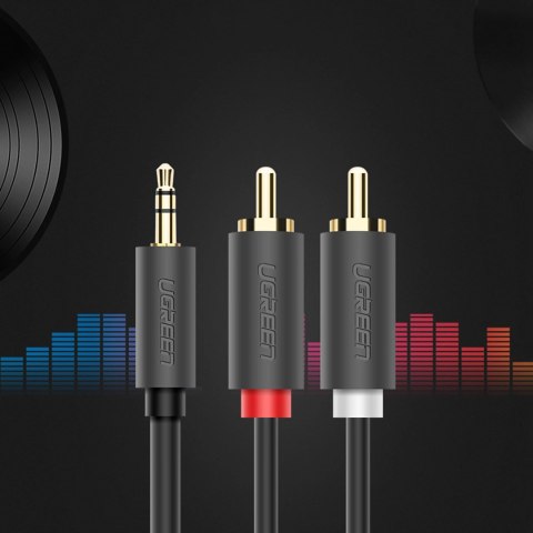 Kabel Ugreen AV102 10510 3,5 mm mini jack (męski) / 2RCA (męski) 2m - szary