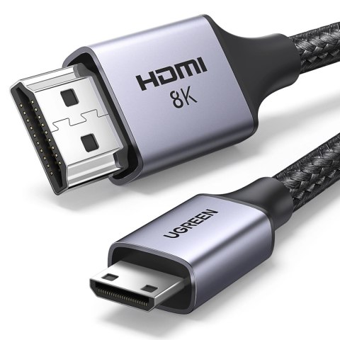 Kabel Ugreen HD163 15514 mini HDMI / HDMI 2.1 8K 1m - szary Kabel Ugreen HD163 15514 mini HDMI / HDMI 2.1 8K 1m - szary