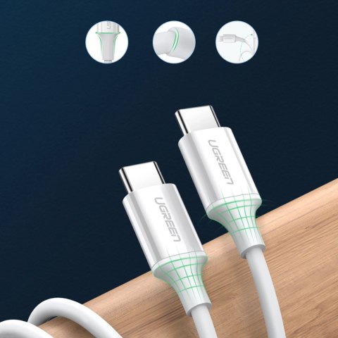 Kabel Ugreen US264 60517 USB-C / USB-C PD QC AFC 0.5m - biały