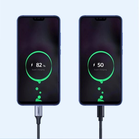 Kabel Ugreen US288 60124 USB-A / USB-C QC 3.0 3A 0.25m - szary