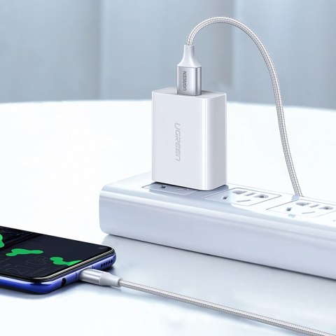 Kabel Ugreen US288 60132 USB-A / USB-C QC 3.0 3A 1.5m - biały