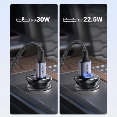 Ładowarka Ugreen EC305 25845 samochodowa USB-C USB-A 30W - czarna Ładowarka Ugreen EC305 25845 samochodowa USB-C USB-A 30W - czarna