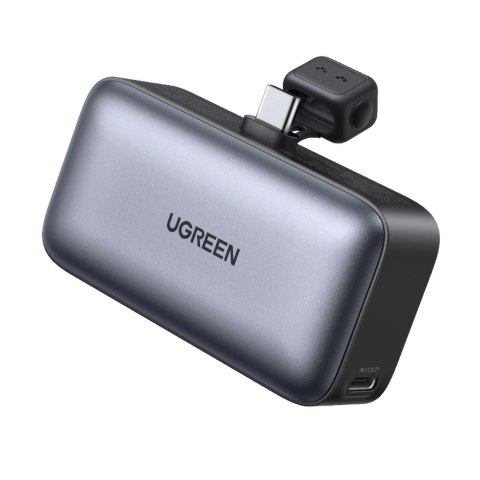 Powerbank Ugreen PB503 5000mAh z portem USB-C i zintegrowanym złączem USB-C - szary Powerbank Ugreen PB503 5000mAh z portem USB-C i zintegrowanym złączem USB-C - szary
