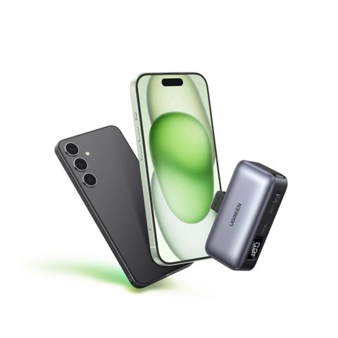 Powerbank Ugreen PB503 5000mAh z portem USB-C i zintegrowanym złączem USB-C - szary Powerbank Ugreen PB503 5000mAh z portem USB-C i zintegrowanym złączem USB-C - szary