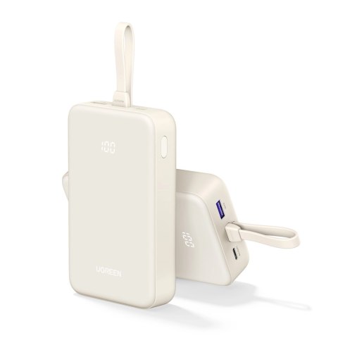Powerbank Ugreen PB505 20000mAh 22.5W USB-C USB-A wbudowany kabel USB-C - biały Powerbank Ugreen PB505 20000mAh 22.5W USB-C USB-A wbudowany kabel USB-C - biały