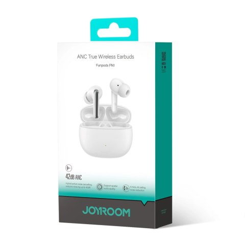Słuchawki Joyroom Funpods JR-FN1 bezprzewodowe douszne TWS Bluetooth 5.4 ANC ENC - białe