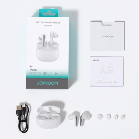 Słuchawki Joyroom Funpods JR-FN1 bezprzewodowe douszne TWS Bluetooth 5.4 ANC ENC - białe