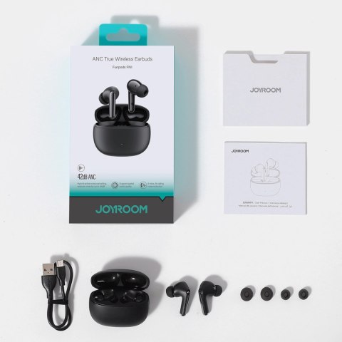 Słuchawki Joyroom Funpods JR-FN1 bezprzewodowe douszne TWS Bluetooth 5.4 ANC ENC - czarne