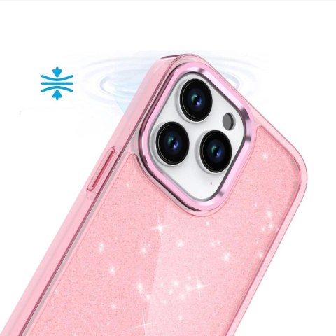 Etui Glitter Case na iPhone 16 Pro - różowe z brokatem Etui Glitter Case na iPhone 16 Pro - różowe z brokatem