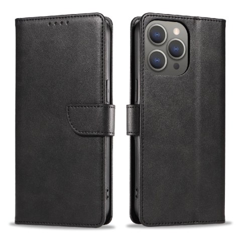Etui Leather Book Case na iPhone 16 Pro - czarne Etui Leather Book Case na iPhone 16 Pro - czarne