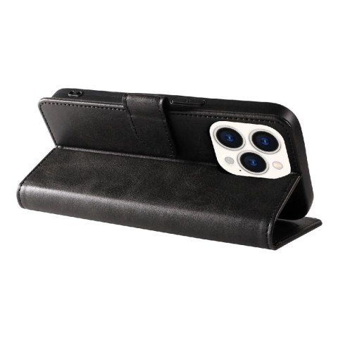 Etui Leather Book Case na iPhone 16 Pro - czarne Etui Leather Book Case na iPhone 16 Pro - czarne