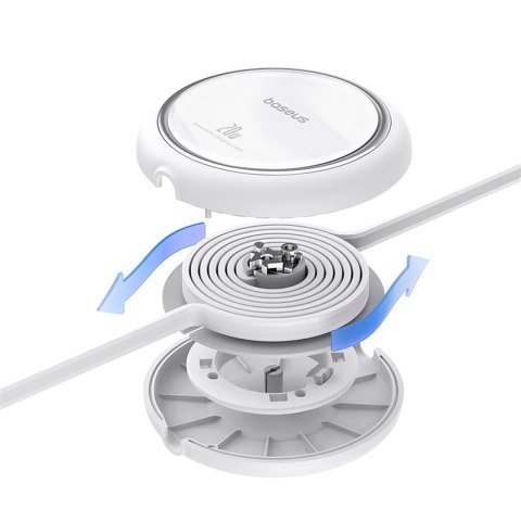 Kabel Baseus Free2Pull zwijany USB-C / Lightning 20W 1m - biały Kabel Baseus Free2Pull zwijany USB-C / Lightning 20W 1m - biały