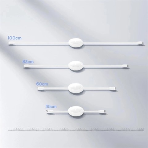 Kabel Baseus Free2Pull zwijany USB-C / Lightning 20W 1m - biały Kabel Baseus Free2Pull zwijany USB-C / Lightning 20W 1m - biały