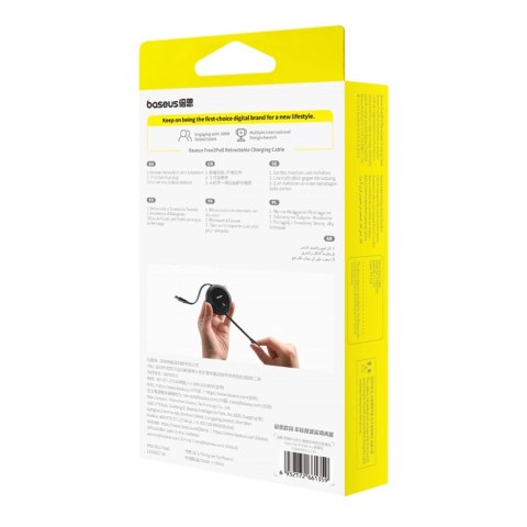 Kabel Baseus Free2Pull zwijany USB-C / Lightning 20W 1m - czarny Kabel Baseus Free2Pull zwijany USB-C / Lightning 20W 1m - czarny