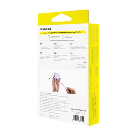 Kabel Baseus Free2Pull zwijany USB-C / Lightning 20W 1m - fioletowy Kabel Baseus Free2Pull zwijany USB-C / Lightning 20W 1m - fioletowy