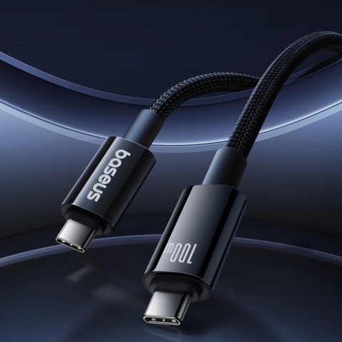 Kabel Baseus Tungsten Gold USB-C 3.2 / USB-C 3.2 100W 4K 60Hz 1.5m - czarny Kabel Baseus Tungsten Gold USB-C 3.2 / USB-C 3.2 100W 4K 60Hz 1.5m - czarny