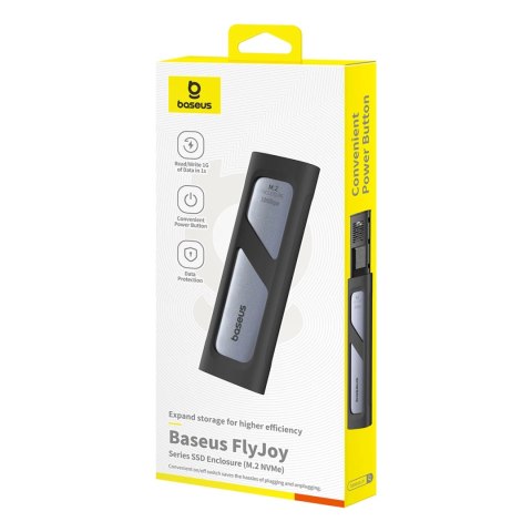 Kieszeń na dysk SSD Baseus FlyJoy M.2 NVMe 10 Gb/s - szara Kieszeń na dysk SSD Baseus FlyJoy M.2 NVMe 10 Gb/s - szara