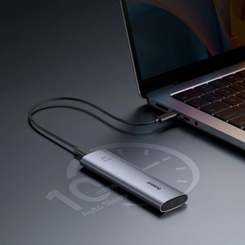 Kieszeń na dysk SSD Baseus FlyJoy M.2 NVMe 10 Gb/s - szara Kieszeń na dysk SSD Baseus FlyJoy M.2 NVMe 10 Gb/s - szara