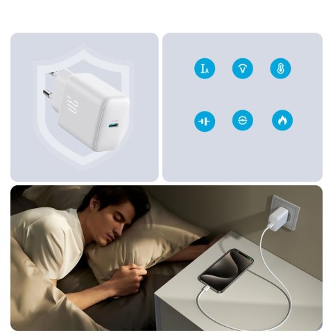 Ładowarka Joyroom JR-TCF24 sieciowa USB-C PD 30W QC SFC - biała Ładowarka Joyroom JR-TCF24 sieciowa USB-C PD 30W QC SFC - biała