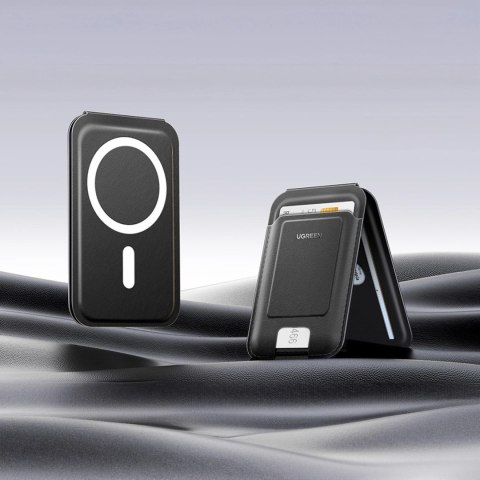 Portfel Ugreen Magnetic Wallet 45165 magnetyczny MagSafe z podstawką - czarny Portfel Ugreen Magnetic Wallet 45165 magnetyczny MagSafe z podstawką - czarny