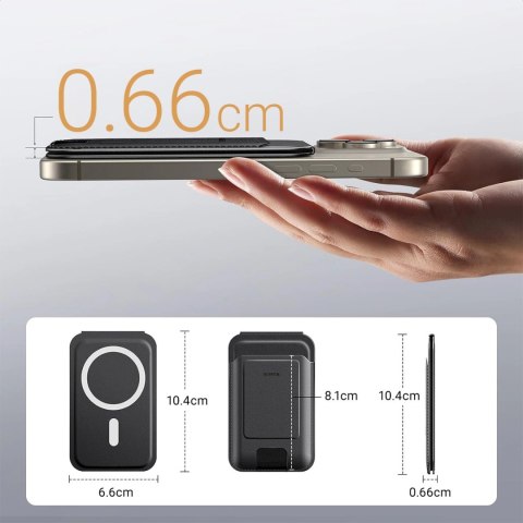 Portfel Ugreen Magnetic Wallet 45165 magnetyczny MagSafe z podstawką - czarny Portfel Ugreen Magnetic Wallet 45165 magnetyczny MagSafe z podstawką - czarny