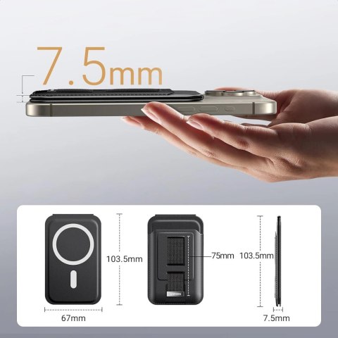 Portfel Ugreen Magnetic Wallet 45166 magnetyczny MagSafe z podstawką i uchwytem na palec - czarny Portfel Ugreen Magnetic Wallet 45166 magnetyczny MagSafe z podstawką i uchwytem na palec - czarny