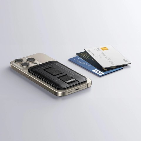 Portfel Ugreen Magnetic Wallet 45166 magnetyczny MagSafe z podstawką i uchwytem na palec - czarny Portfel Ugreen Magnetic Wallet 45166 magnetyczny MagSafe z podstawką i uchwytem na palec - czarny