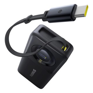 Powerbank Baseus Free2Pull 10000mAh 30W z portem USB-C i rozwijanym kablem USB-C - czarny