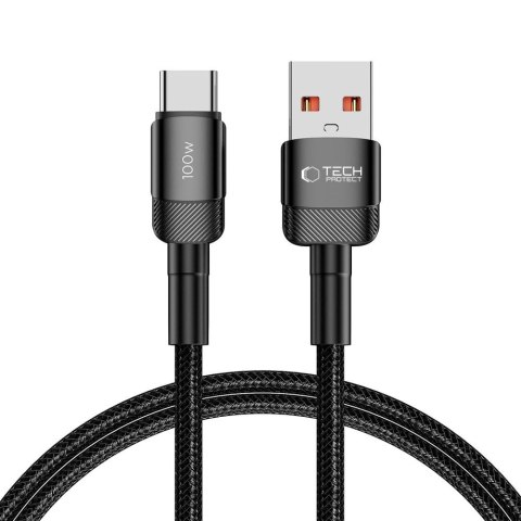 Kabel Tech-Protect UltraBoost Evo USB-C / USB-A 100W 5A 1m - czarny Kabel Tech-Protect UltraBoost Evo USB-C / USB-A 100W 5A 1m - czarny
