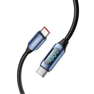 Kabel Tech-Protect UltraBoost z wyświetlaczem LED USB-C / USB-C PD 100W 5A 1m - niebieski